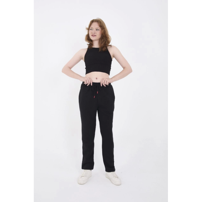 Unisex Üç İplik Basic Eşofman Pantolon - Siyah