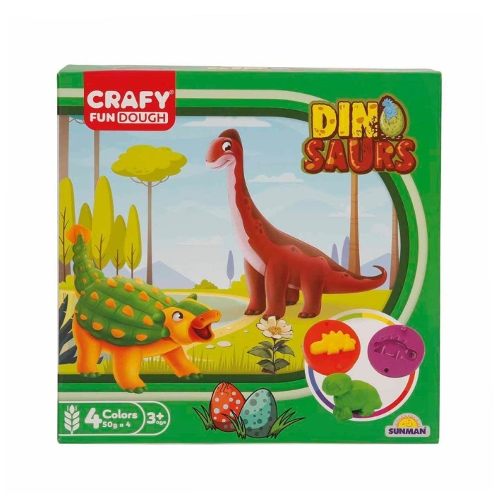 4734 Crafy 14’Lü Oyun Hamuru Kalıp Seti – Dinozorlar