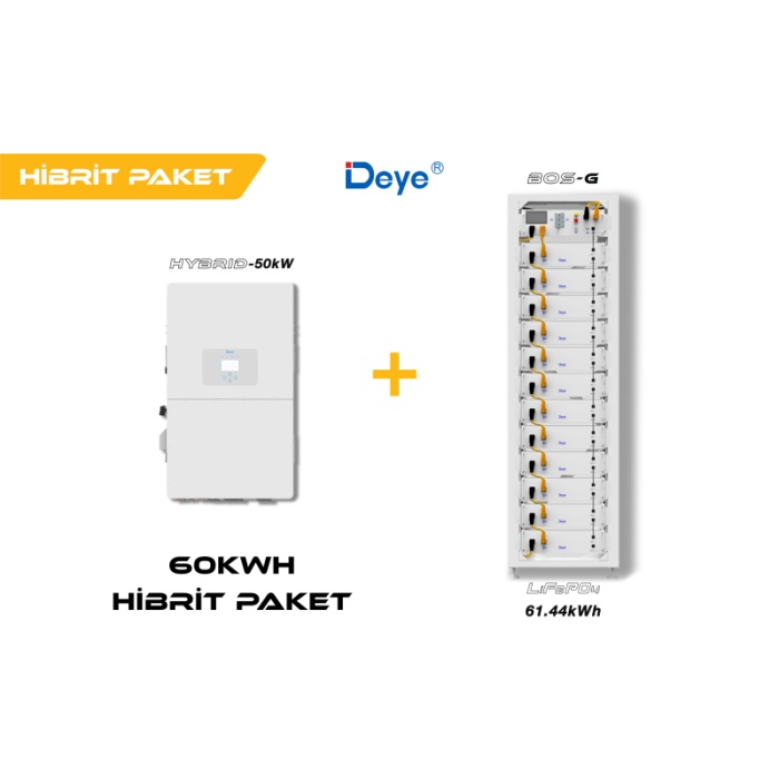 DEYE 60 kWh Hibrit Paketi (High Voltage)