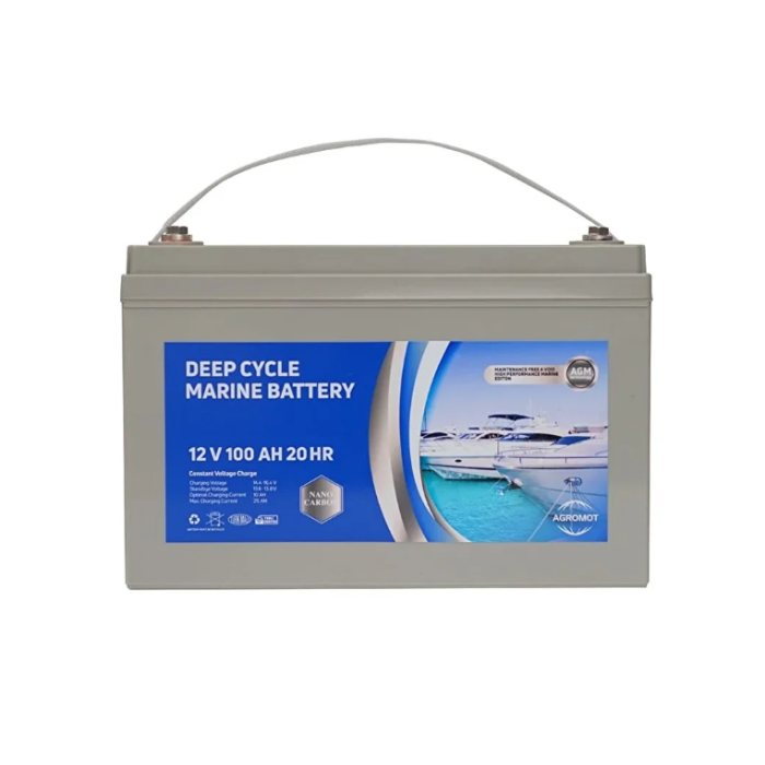 Agromot Marin Akü 12v 100 Amper Marin Deep Cycle Nano Carbon Agm Battery