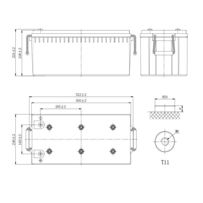 Exelon 12 V 200 Ah Jel Akü