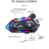 Y20 Motorcu Kask Kulaklık RGB Modlu Bluetooth Motosiklet Kulaklık 5.3 Bluetooth Interkom