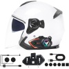 80-2X Motosiklet İntercom Kask Kulaklığı 2 Kişilik Bağlantı RGB Işıklı Bluetooth Kulaklık Seti