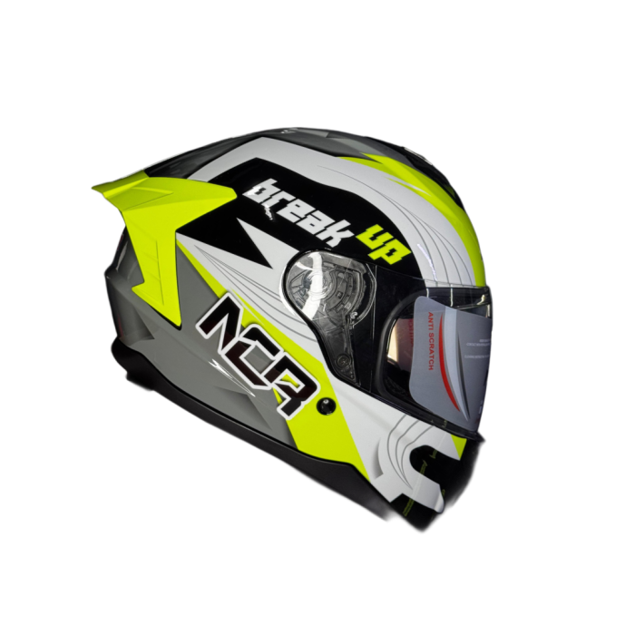 NCR Rapid Full Face Kask Parlak Neon-Beyaz