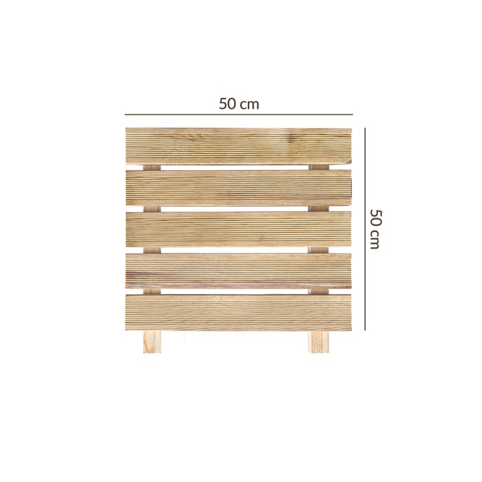 Ahşap Yer Karosu, Yer Döşeme, Ahşap Kaydırmaz Tırtıklı Döşeme Deck 50x50 cm