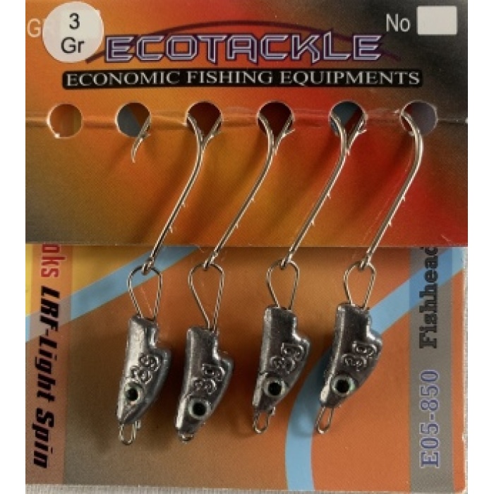 ECOTACKLE GRİ RENKLİ  BALIK KAFALI 3 GRAM HAREKETLİ  ZOKA