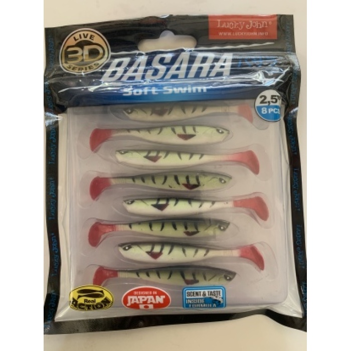 LUCKY JOHN BASARA 3D SOFT SWİM 2.5 (6.35 cm) PG10  8P SİLİKON  YEM