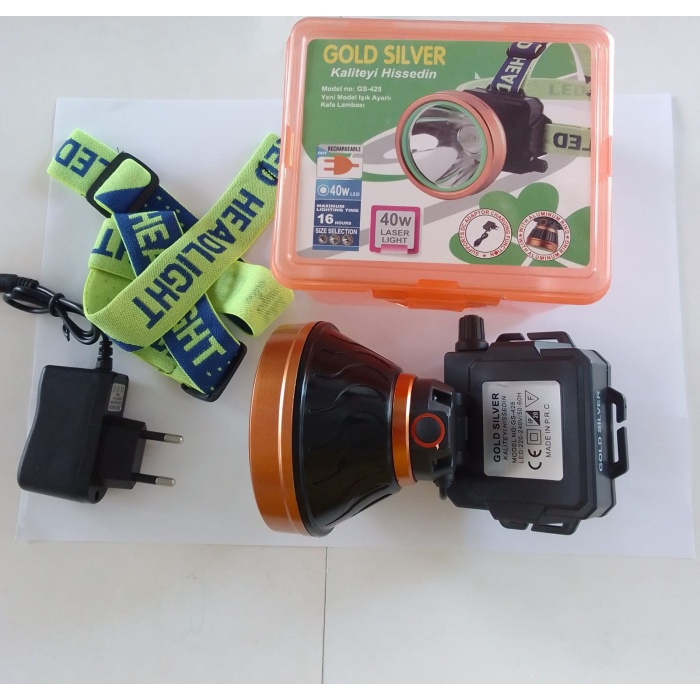 Gold Sılver GS-425 Zoomlu Şarjlı Kafa Lambası 40 Watt