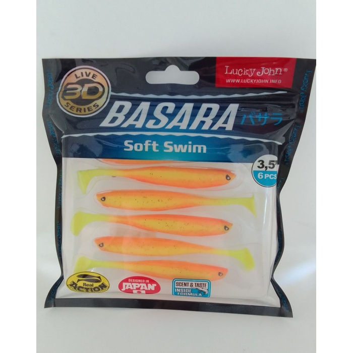 LUCKY  JOHN  BASARA 3D SOFT  SWİM  3.5 (8.89 CM ) PG03 6P SİLİKON  YEM