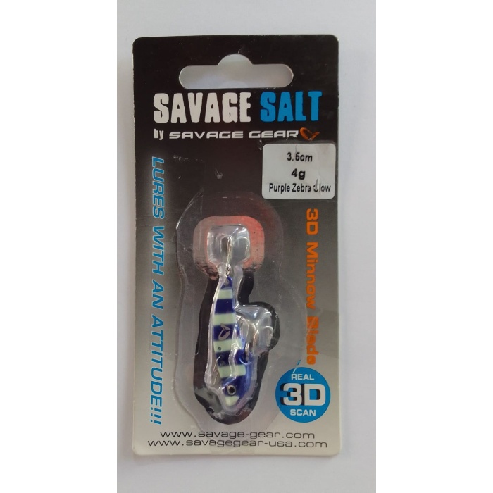 SAVAGE GEAR 3D VIB BLADE 3.5 CM ,4 GR PURPLE ZEBRA GLOW BALIK YEM