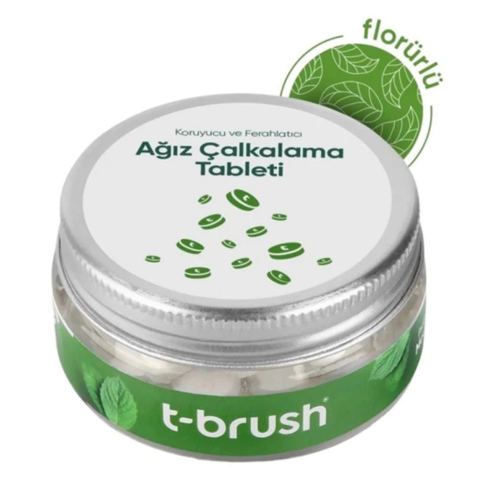 T-Brush Nane Aromalı Florürlü Ağız Çalkalama Tableti 90Adet