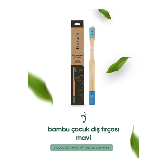 T-Brush Bambu Çocuk Diş Yumuşak Fırçası Mavi