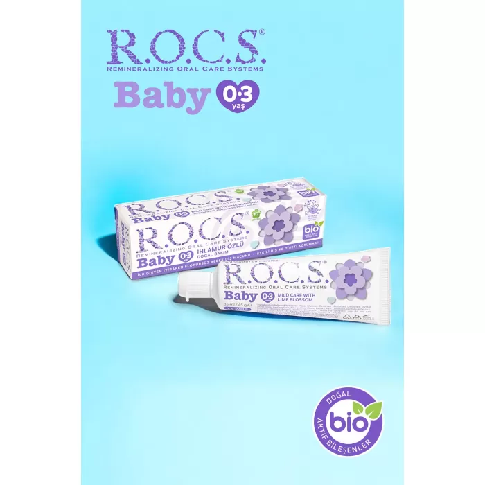 ROCS Baby 0-3 Yaş Ihlamur Özlü Yutulabilen Diş Macunu 35ml