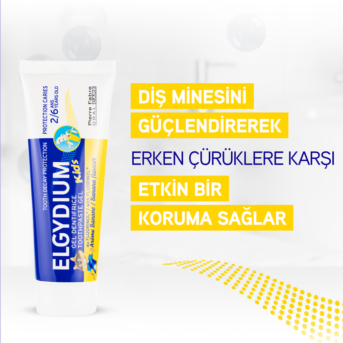 Elgydium Muz Aromalı Çocuk Diş Macunu 2-6 Yaş 50 ml