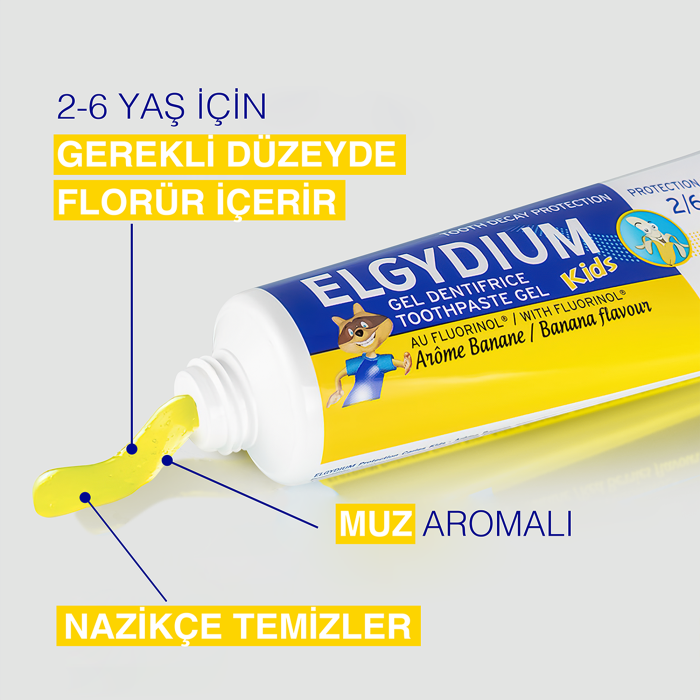 Elgydium Muz Aromalı Çocuk Diş Macunu 2-6 Yaş 50 ml