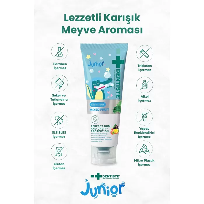 Dentiste Junior Karışık Meyve Aromalı Diş Macunu +6 Yaş 60 gr