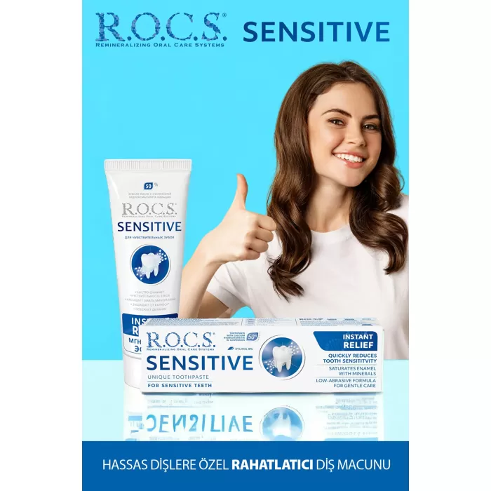 Rocs Sensitive Hassas Dişler İçin Beyazlatırıcı Diş Macunu 75 ml