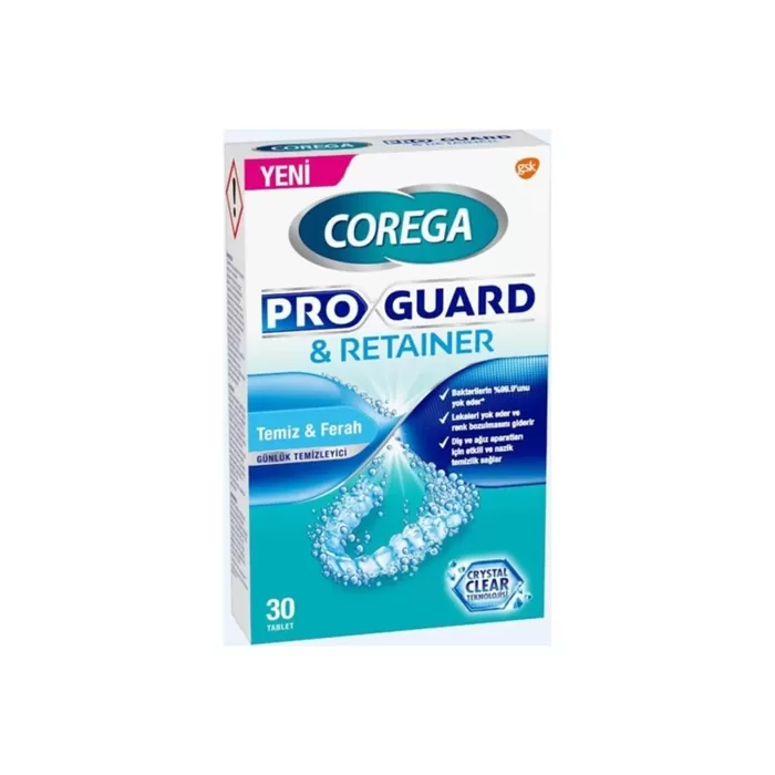 Corega Pro Guard Retainer Temiz Ferah Protez Temizleyici 30 Tablet