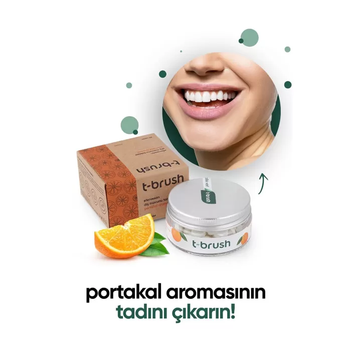 T-Brush Portakal Aromalı Florürlü Diş Macunu 90 Tablet