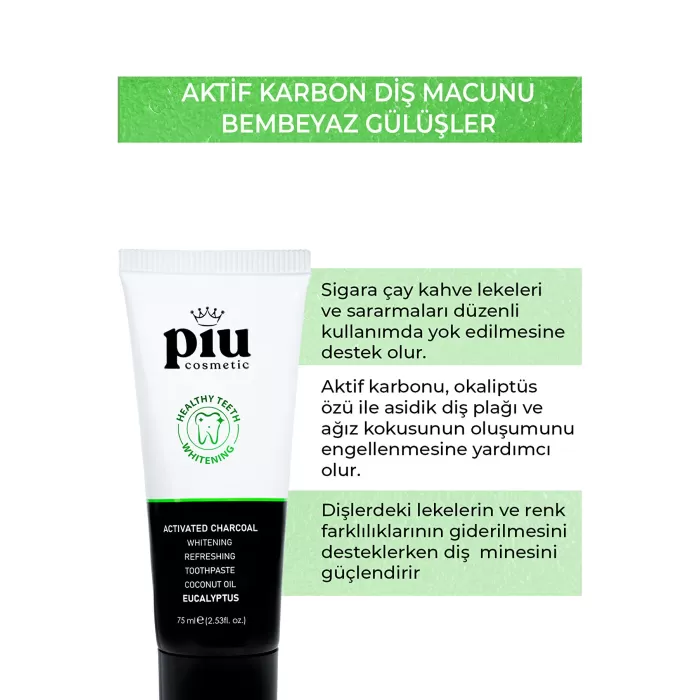 Piu Cosmetic Aktif Karbon Diş Macunu 75 ml