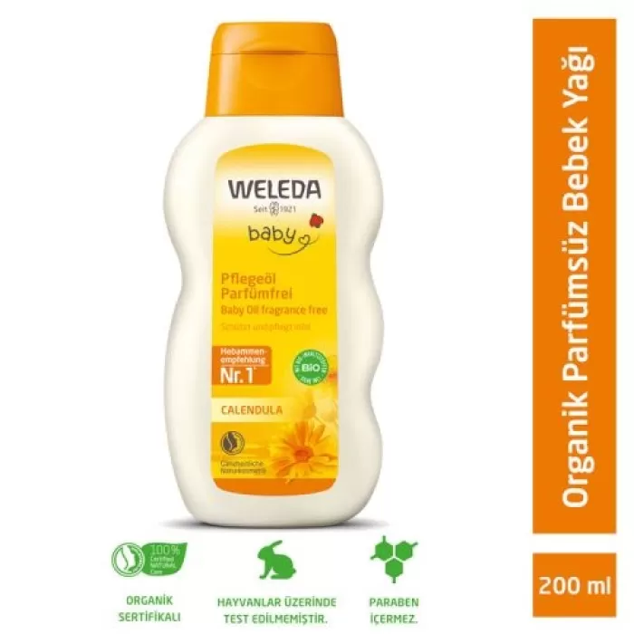 Weleda Calendula Organik Parfümsüz Bebek Yağı 200 ml