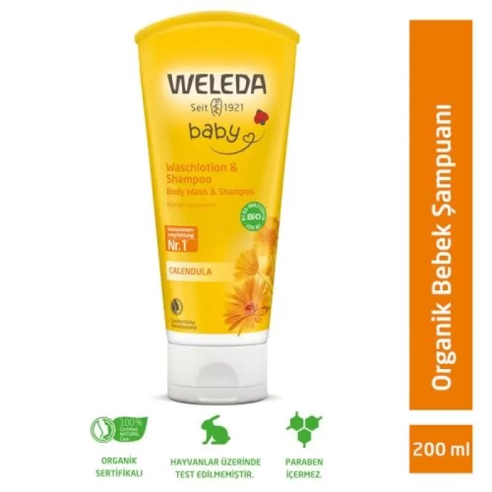 Weleda Calendula Organik Saç ve Vücut Şampuanı 200 ml