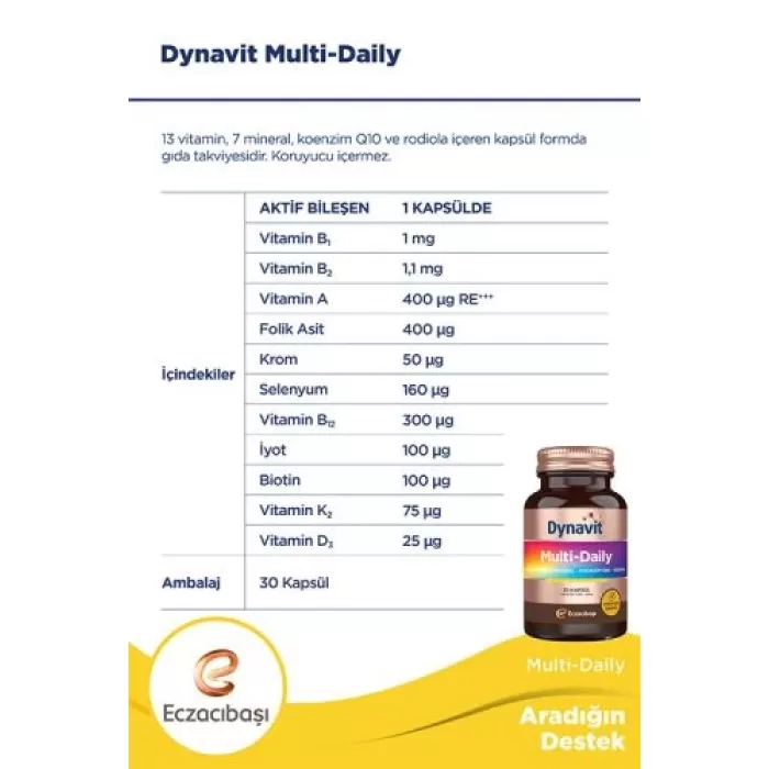 Eczacıbaşı Dynavit Multi Daily 30 Kapsül