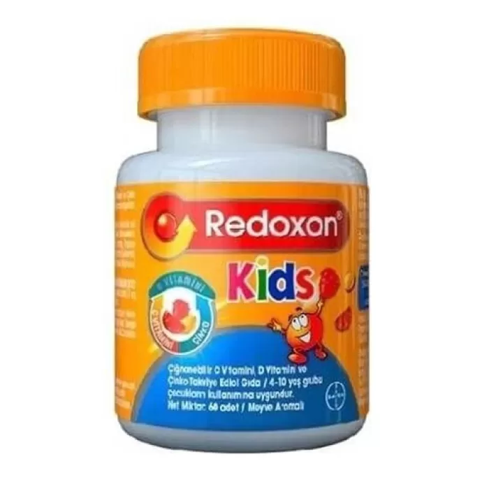 Redoxon Kids C Vitamini D Vitamini ve Çinko İçeren Çiğnenebilir Tablet 60 Adet