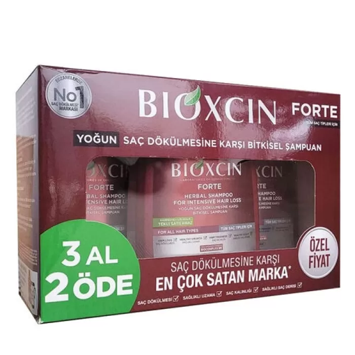 Bioxcin Forte Saç Dökülmesine Karşı Bakım Şampuanı 300 ml - 3 AL 2 ÖDE