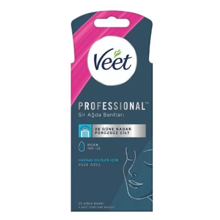 Veet Professional Hassas Ciltler İçin Sir Ağda Bantları Yüze Özel 20 Adet