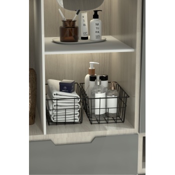2li Büyük Boy Lüks Sepet Mutfak Düzenleyici Banyo Organizer Tel Sepet Metal Organizer Meyve Sepeti