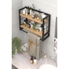 2 Raflı Metal Düzenleyici Havluluk Baharatlık Duvara Monte Banyo Rafı Metal Organizer Çok Amaçlı Raf