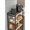 4 Raflı Metal Düzenleyici Tekerlekli Kiler Tekerlekli Banyo Rafı Metal Organizer Çok Amaçlı Raf