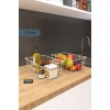 2li Büyük Boy Lüks Sepet Mutfak Düzenleyici Banyo Organizer Tel Sepet Metal Organizer Meyve Sepeti