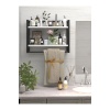 2 Raflı Metal Düzenleyici Havluluk Baharatlık Duvara Monte Banyo Rafı Metal Organizer Çok Amaçlı Raf