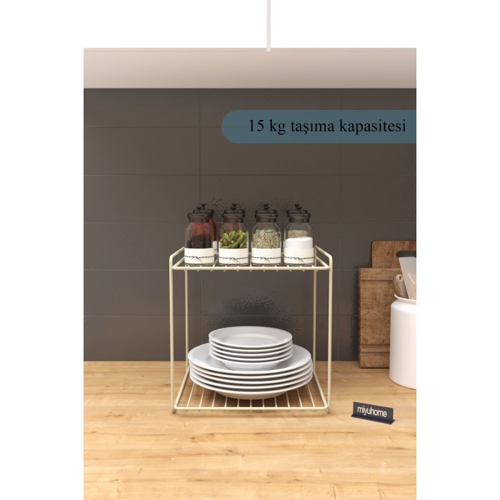 2 Raflı Mutfak Rafı Tabak Rafı Banyo Rafı Mutfak düzenleyici Banyo Düzenleyici Organizer