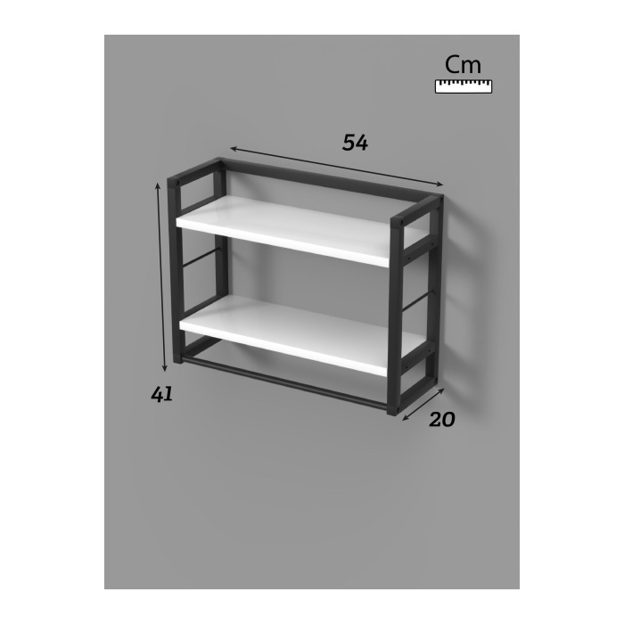 2 Raflı Metal Düzenleyici Havluluk Baharatlık Duvara Monte Banyo Rafı Metal Organizer Çok Amaçlı Raf