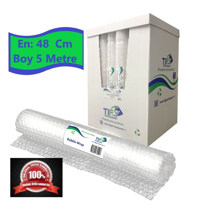 Balonlu Naylon Sargı 5 Adet 48 cm En 5 Metre Boyunda Havalı Eşya Koruma Ambalaj Pat Pat 5 li