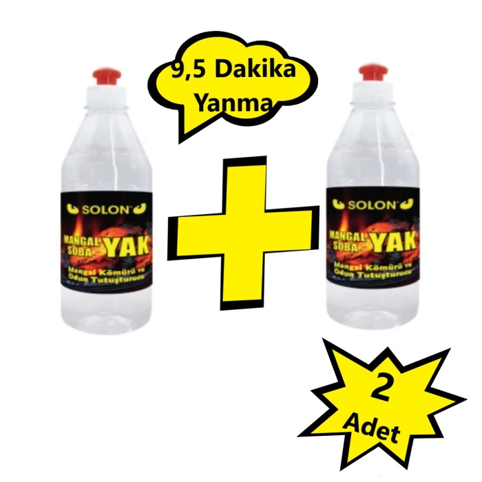 Mangal, Soba, Şömine 2 Adet Tutuşturucu Jel Yakıt. 500 Ml. 2 li