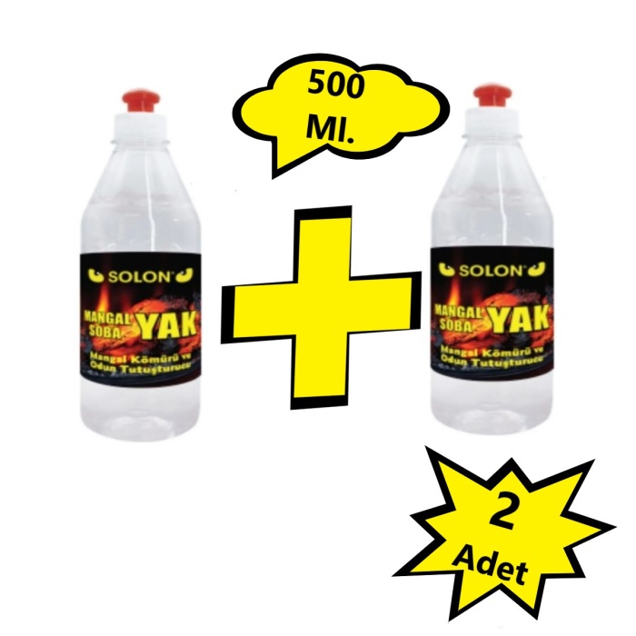 Mangal, Soba, Şömine 2 Adet Tutuşturucu Jel Yakıt. 500 Ml. 2 li