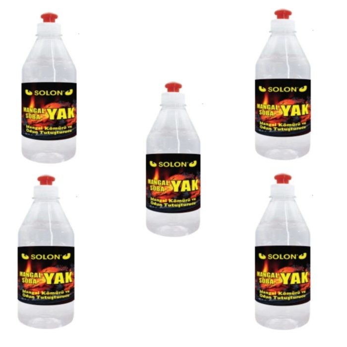 Mangal, Soba, Şömine 5 Adet Tutuşturucu Jel Yakıt. 500 Ml. 5 li