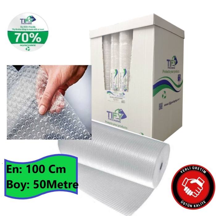 Balonlu Naylon 100Cm X 50Mt (En: 100 cm, Boy: 50mt.) Üç Katlı Eşya Koruma Ambalajı, Pat Pat