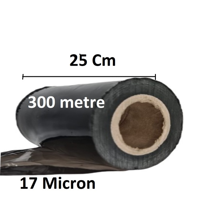 Palet Siyah Dilimli Streç 25 CM 17 Mic.  1000Gr / 300mt. Siyah 4 Adet