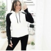 Kadın Panda üç Iplik Kumaş Kapüşonlu Polar Sweat 65 Cm