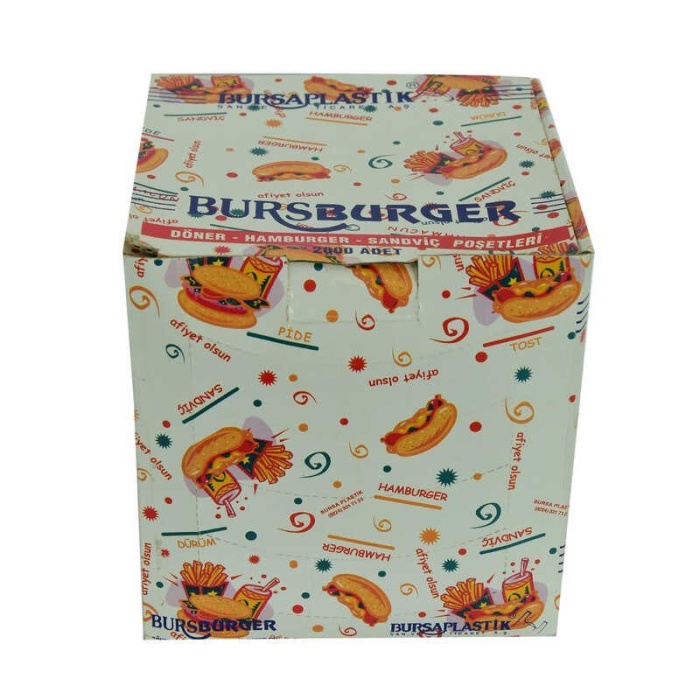 Bursburger Döner Hamburger Sandviç Hışır Poşeti 13X14 2000 Adet