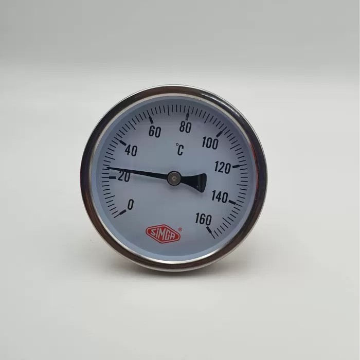 Ø 100 - 0 - 160°C 1/2 10 CM ARKADAN ÇIKIŞLI TERMOMETRE (Lisinya)