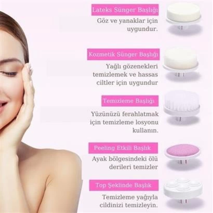 Pilli Yüz Cilt Temizleme Cihazı Siyah Nokta Peeling Fırça Seti Vücut Yüz Bakımı Masaj Aleti