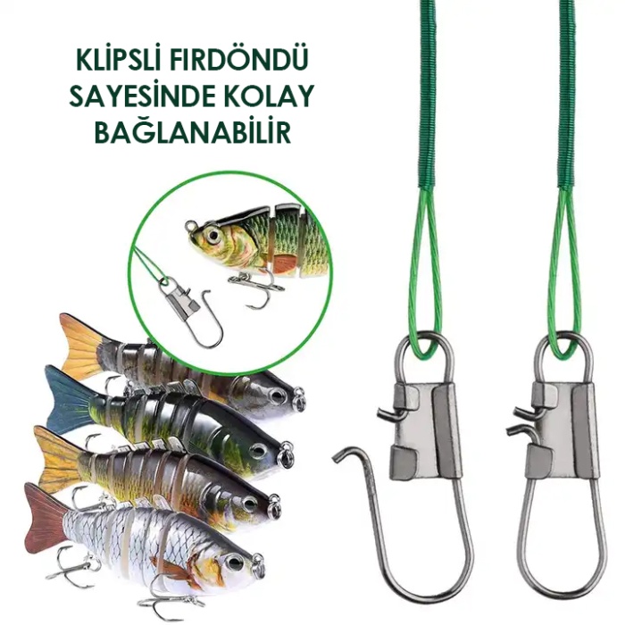 Fishack Klipsli Fırdöndülü Çelik Tel 72li Kartela Set