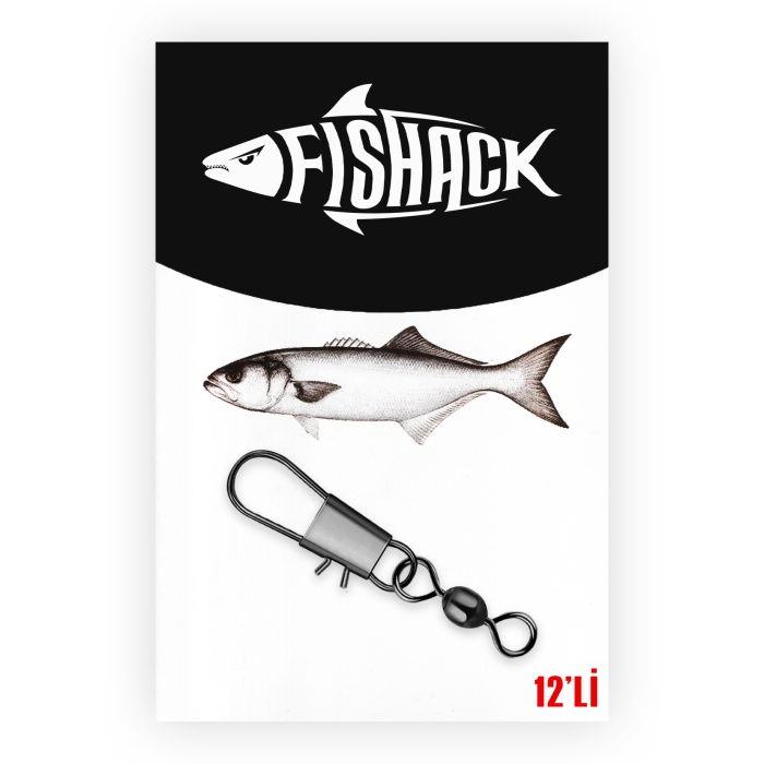 Fishack Paslanmaz Klipsli Fırdöndü Füme No: 7 12li