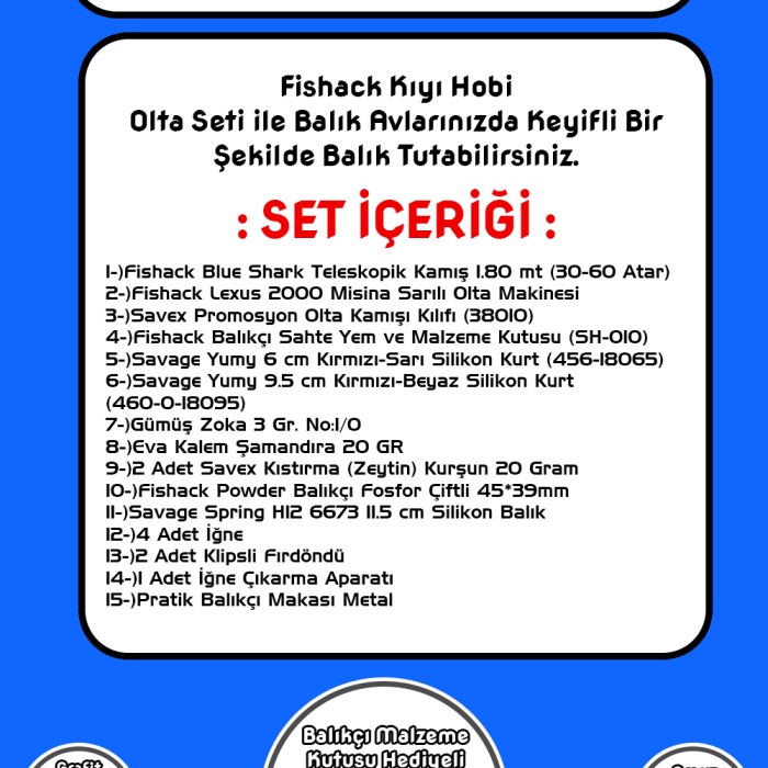 Fishack Tam Takım Kıyı Hobi Olta Seti L - 1.80MT/30-60GR